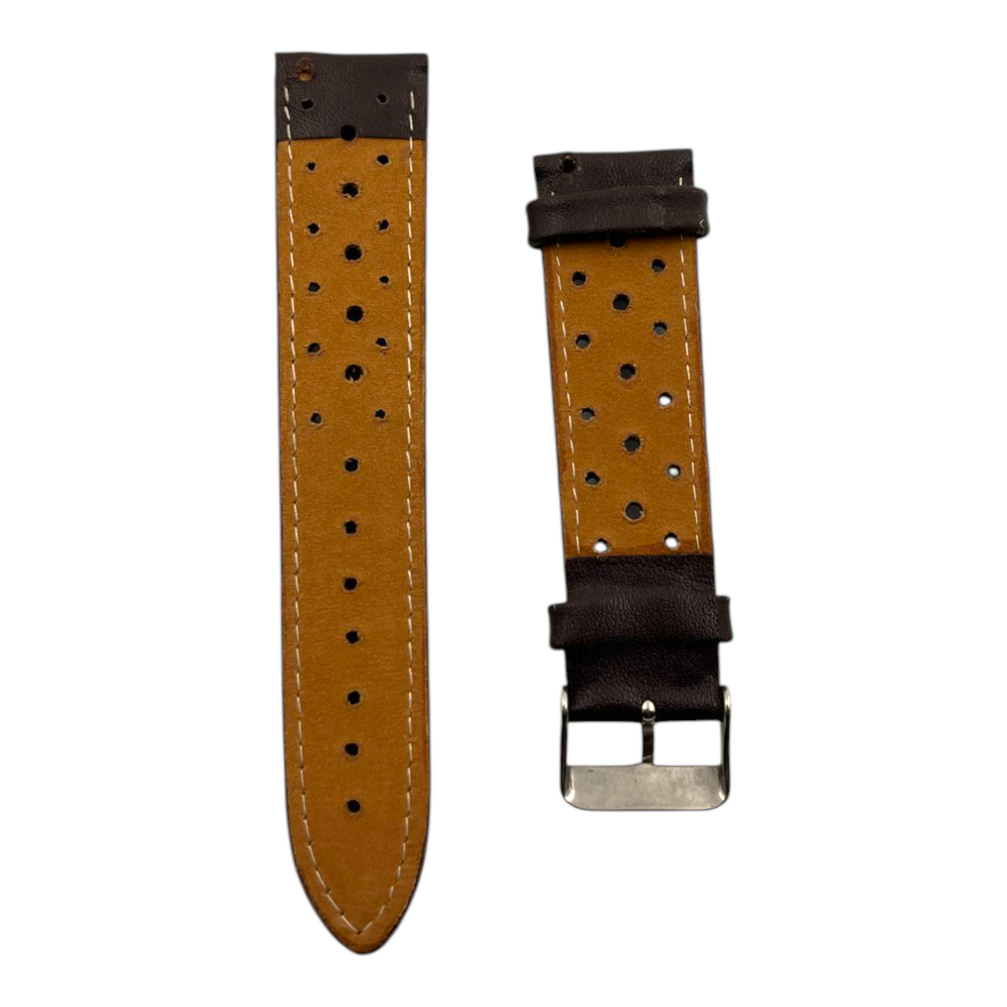 [22 mm] Rally / Racer Leather Strap - Dark Brown