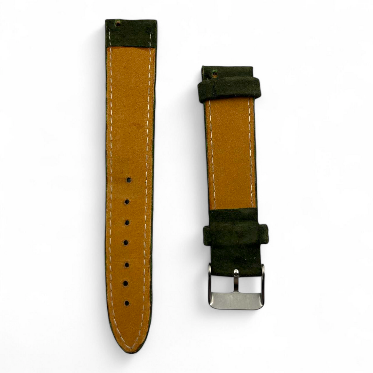 [20 mm] Suede Strap - Matched Forest Green