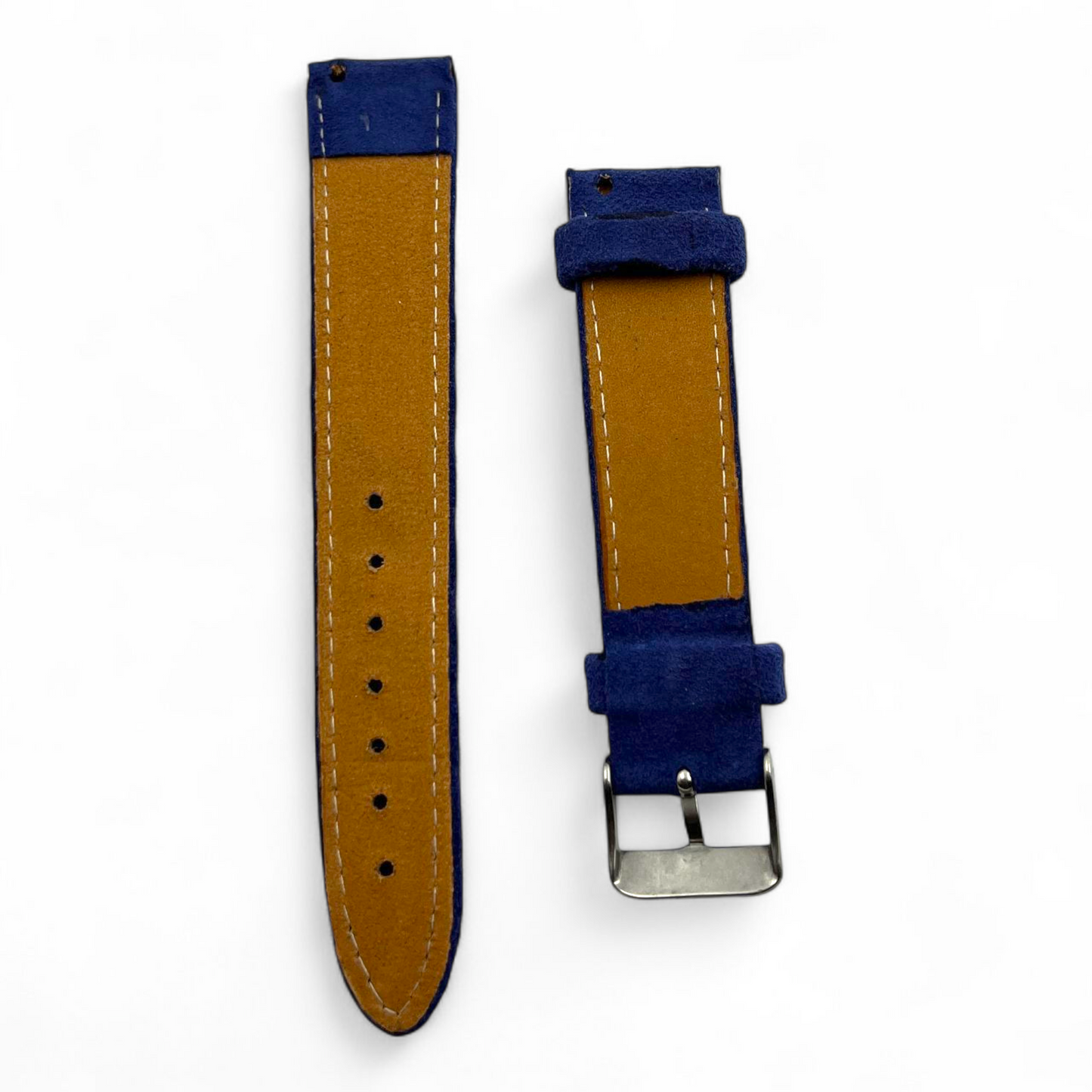 [22 mm] Suede Strap - Matched Eletric Blue
