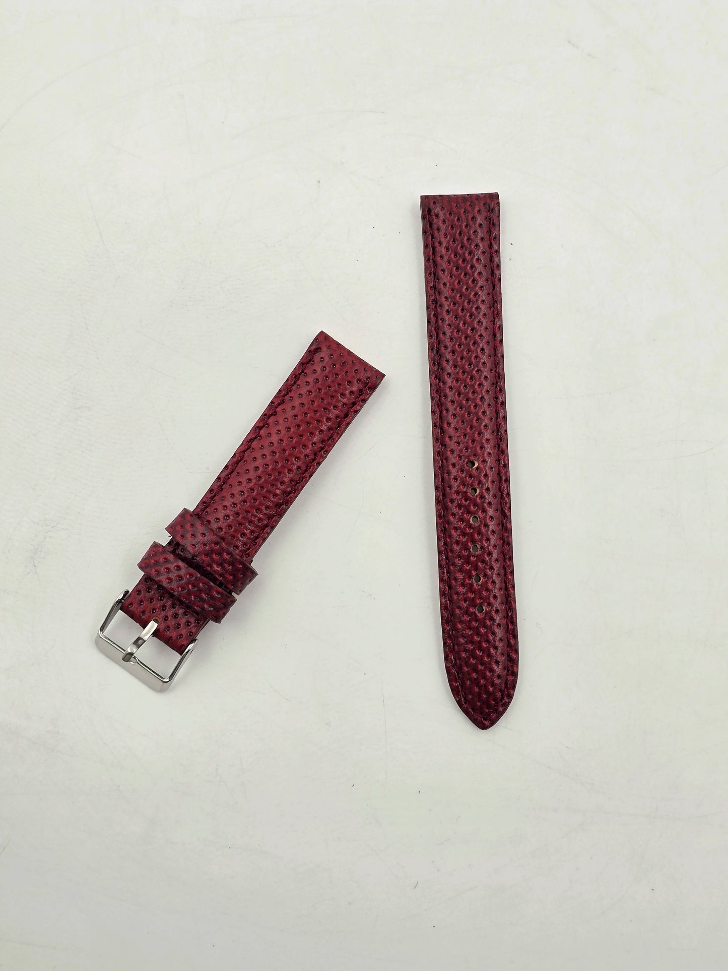 [22 mm] Dotted Leather - Maroonish Red
