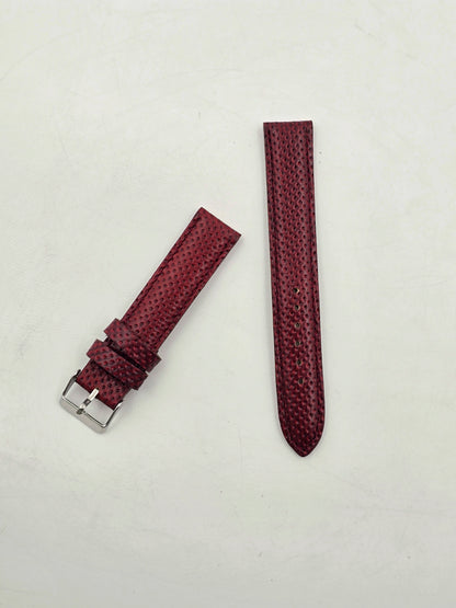 [22 mm] Dotted Leather - Maroonish Red