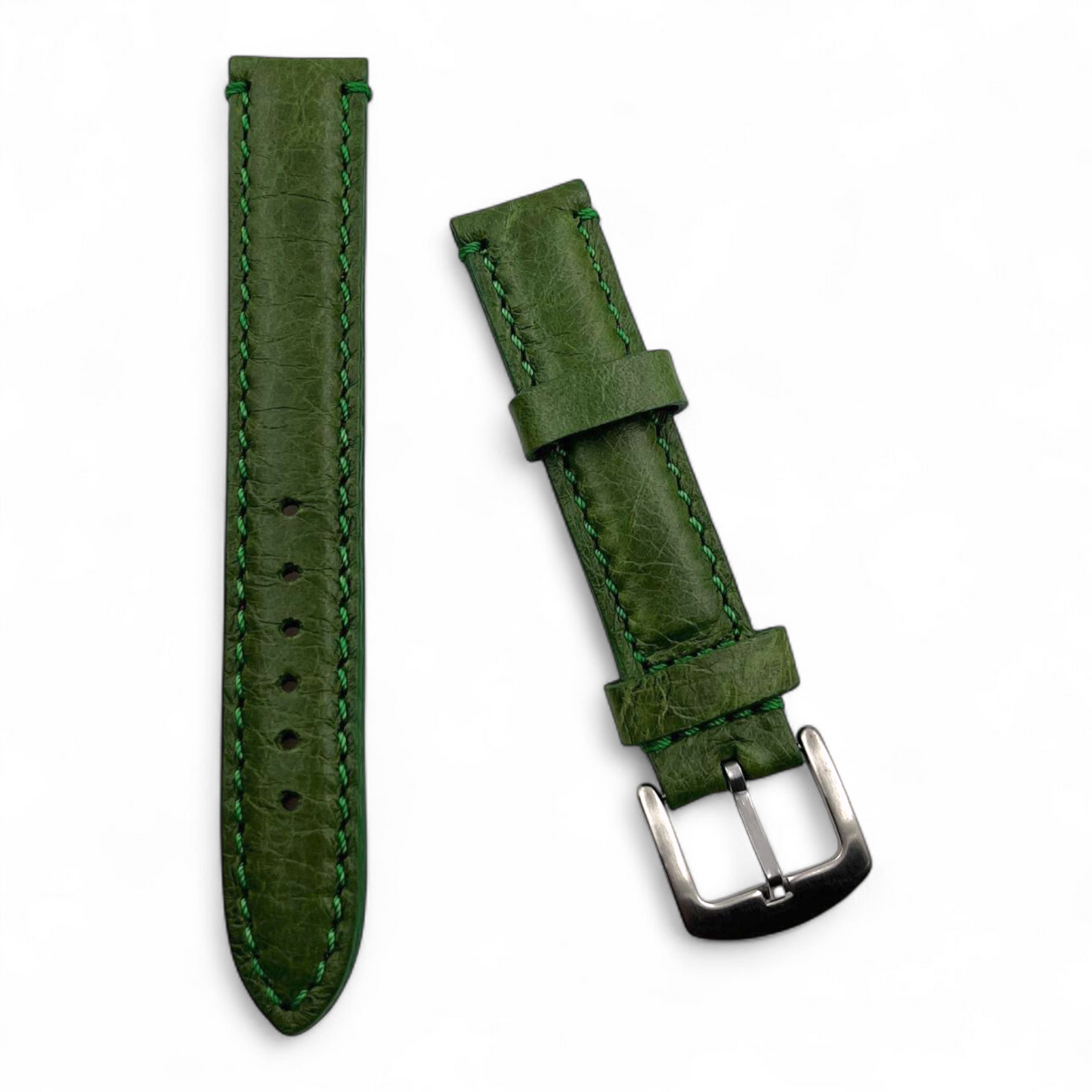 [18 mm] Reptile / Alligator Print - Genuine Leather Green