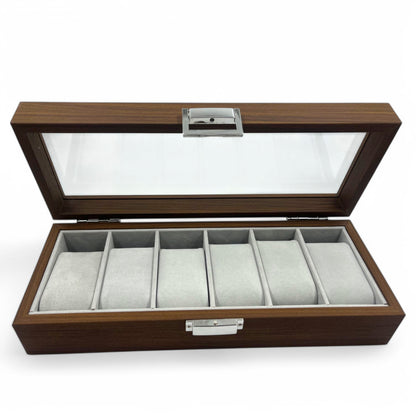 [6 Slot] Wooden Watch Box / Organiser - Premium