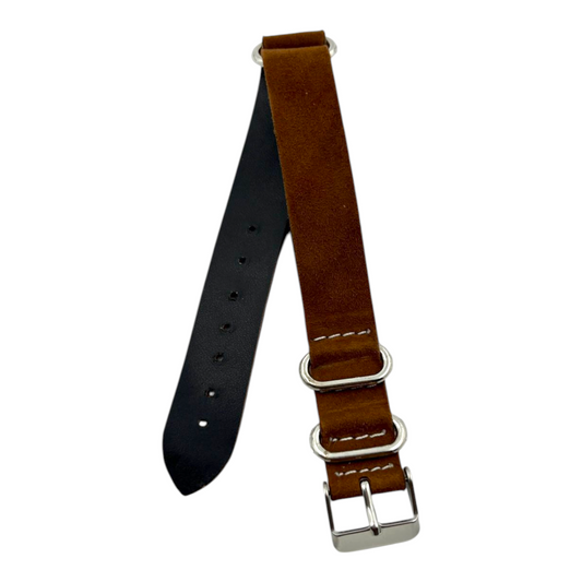 [18 mm] Suede Nato Strap - Dark Brown