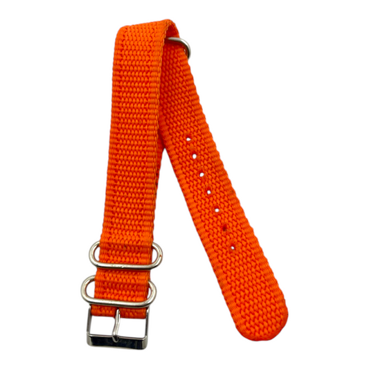 [18 mm] Nato Strap - Ribbed Orange