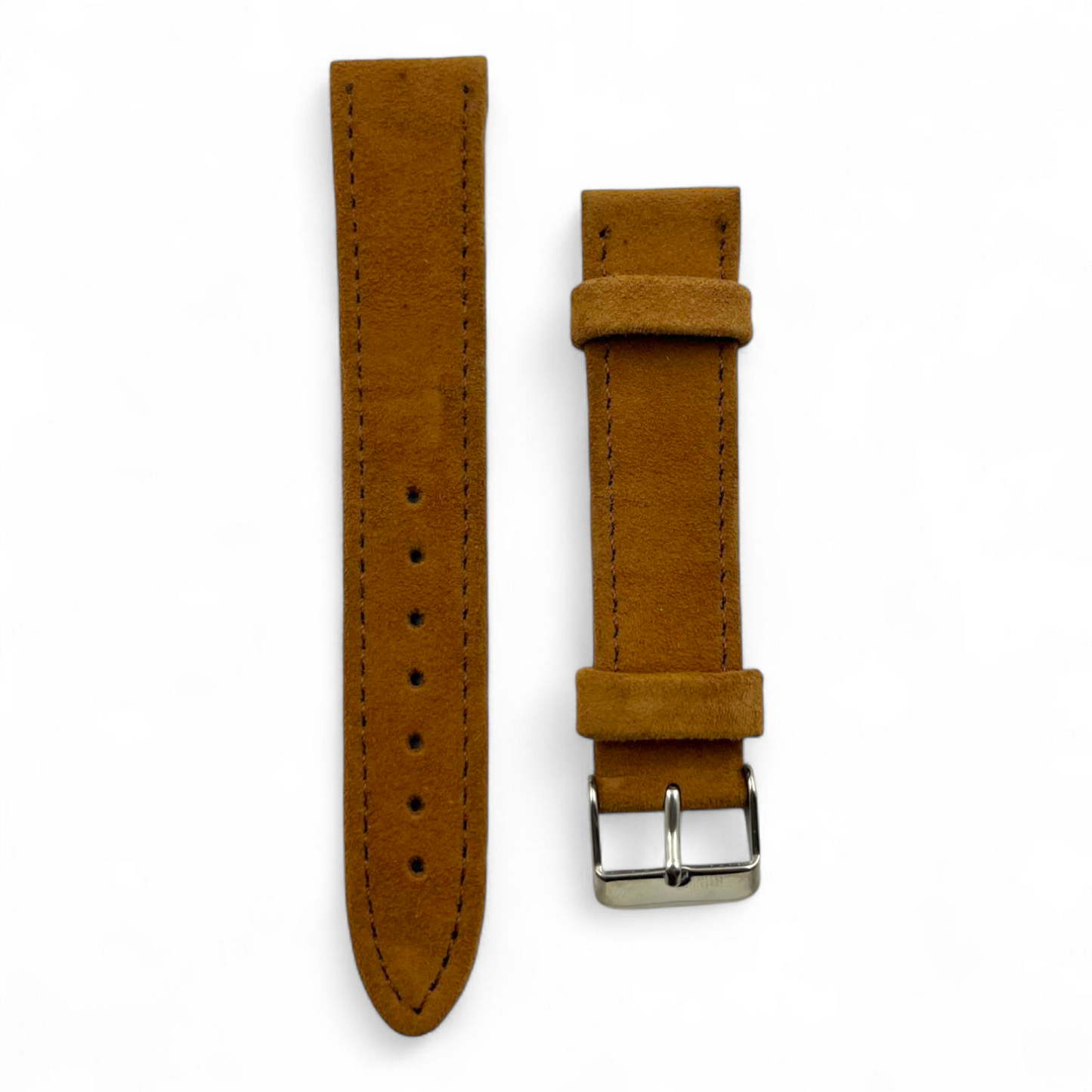 [20 mm] Suede Strap - Matched Tanned Brown