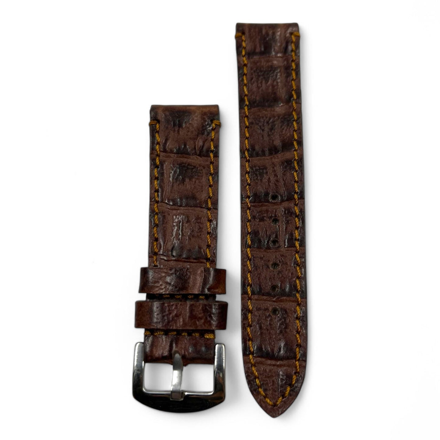 [22 mm] Croco Leather Strap - Light Brown