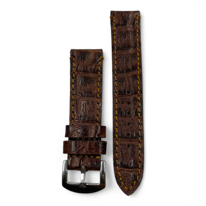 [22 mm] Croco Leather Strap - Light Brown