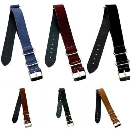[18 mm] Suede Nato Strap - Green