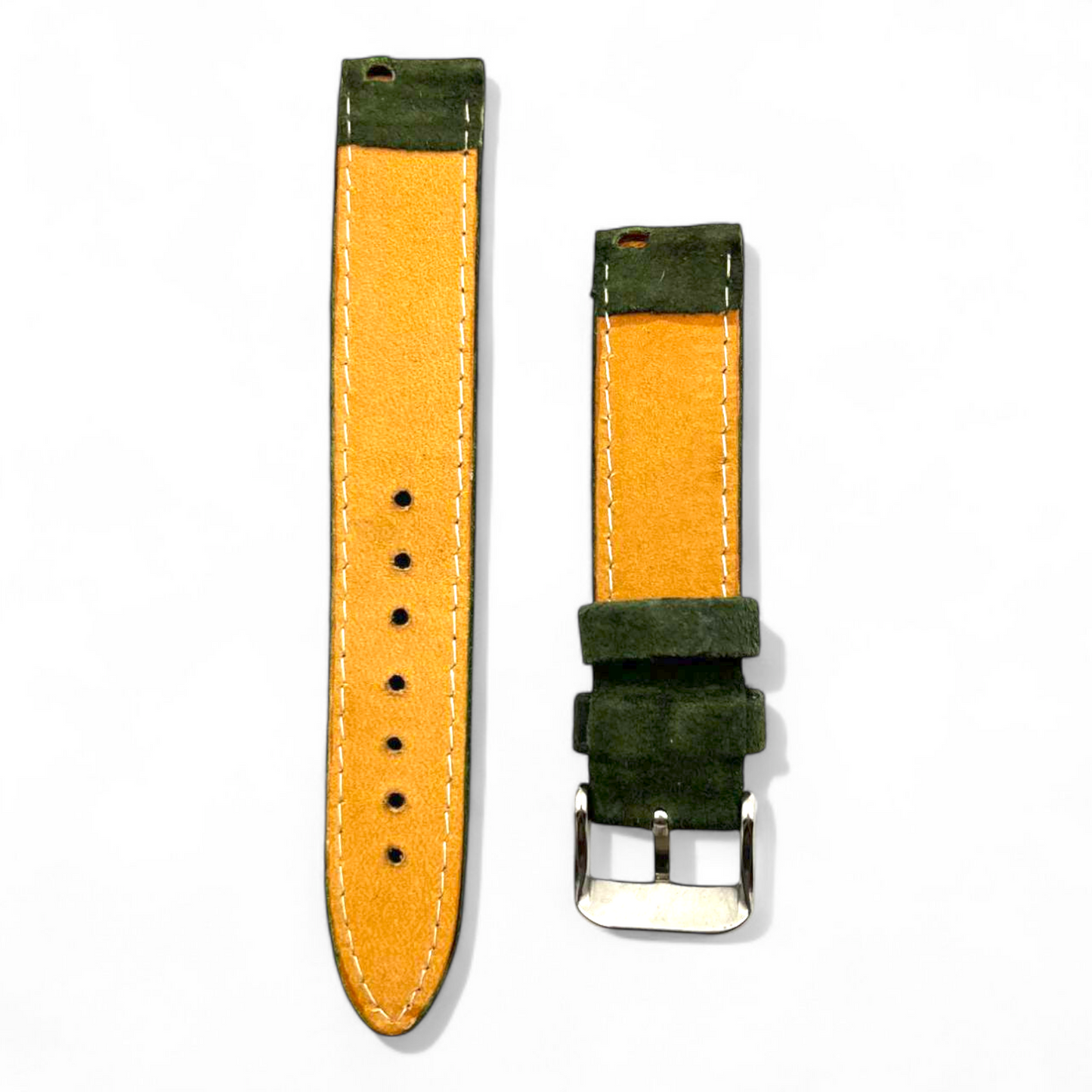 [22 mm] Suede Strap - Forest Green