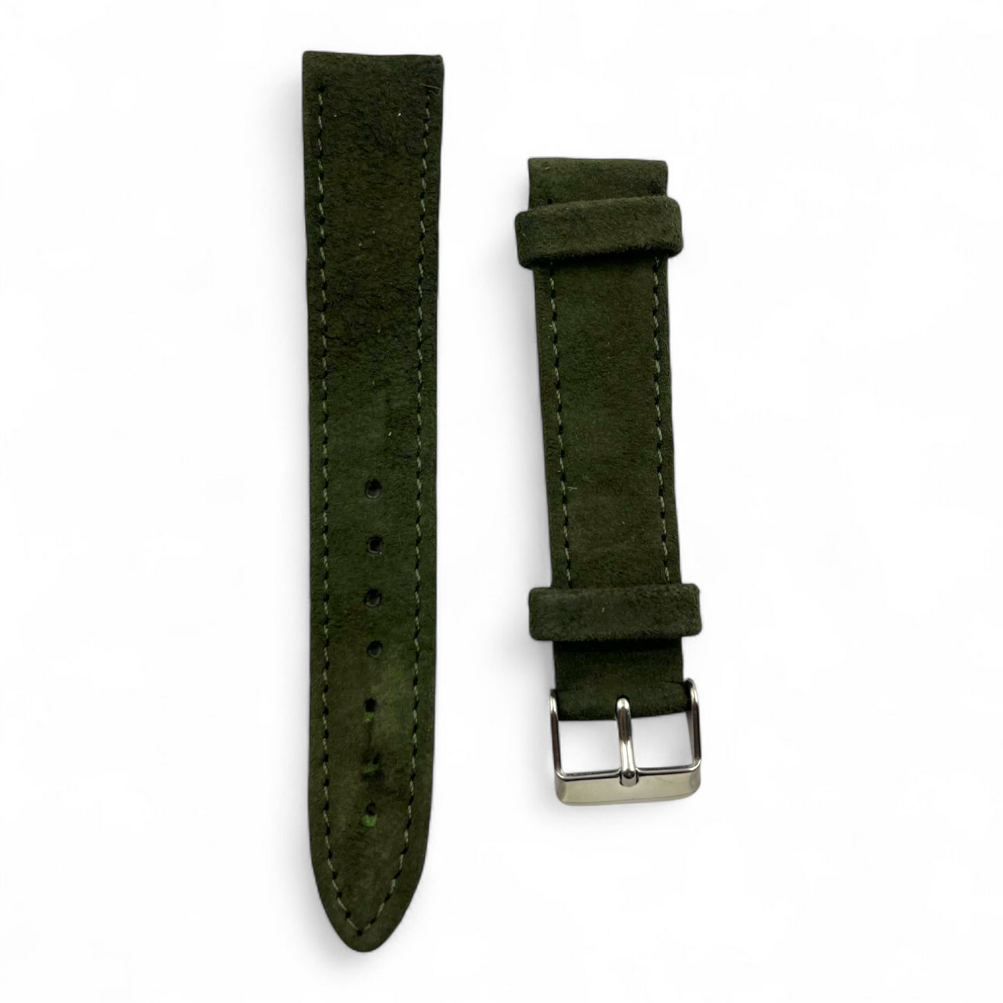 [20 mm] Suede Strap - Matched Forest Green