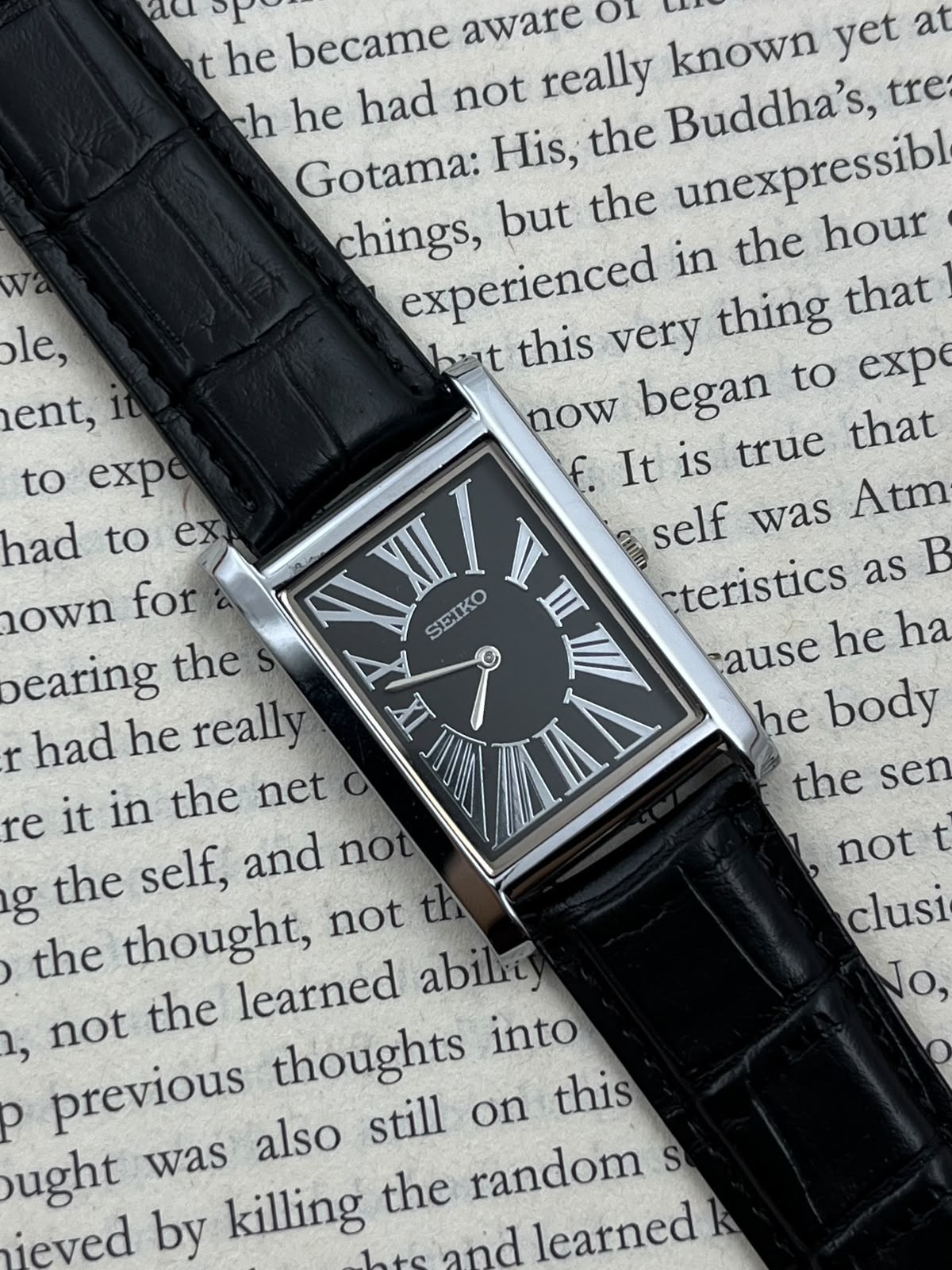 SEIKO TANK - Big Roman Black (Quartz - Mod)