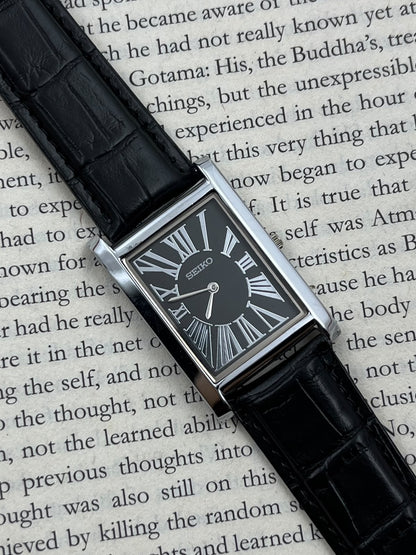 SEIKO TANK - Big Roman Black (Quartz - Mod)