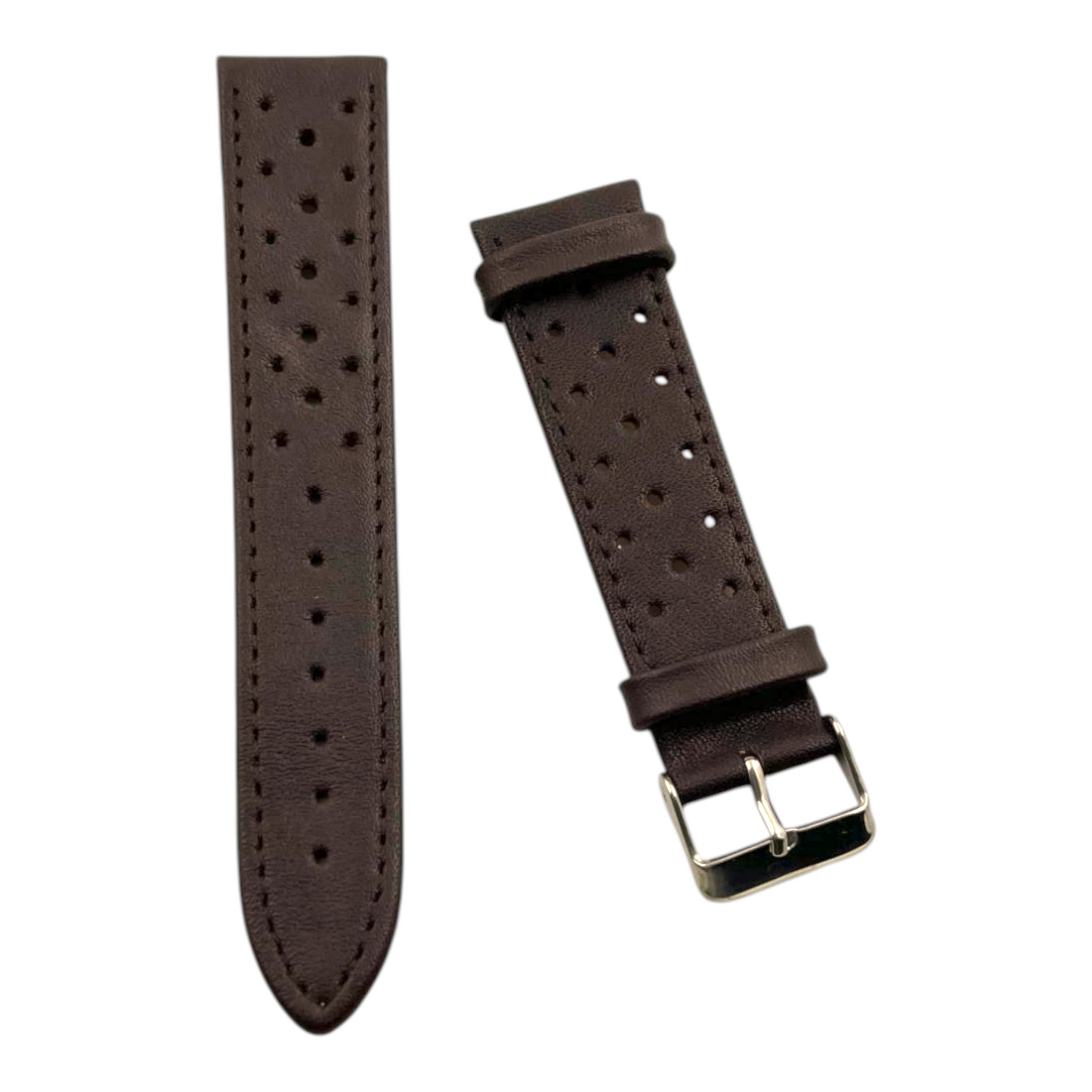[22 mm] Rally / Racer Leather Strap - Dark Brown