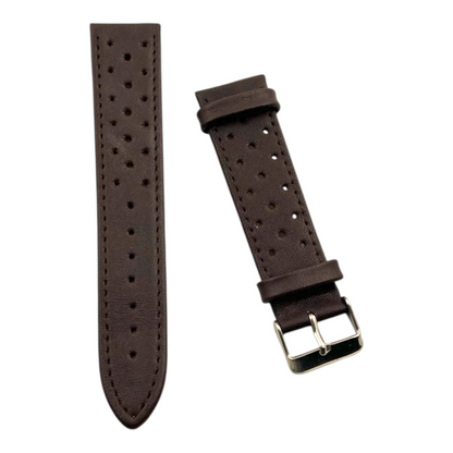 [22 mm] Rally / Racer Leather Strap - Dark Brown