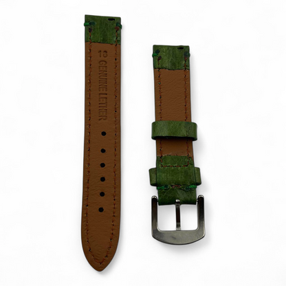 [18 mm] Reptile / Alligator Print - Genuine Leather Green