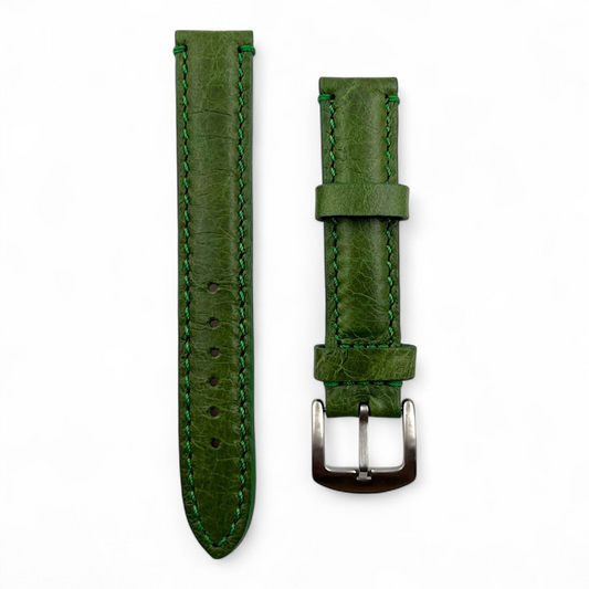 [18 mm] Reptile / Alligator Print - Genuine Leather Green
