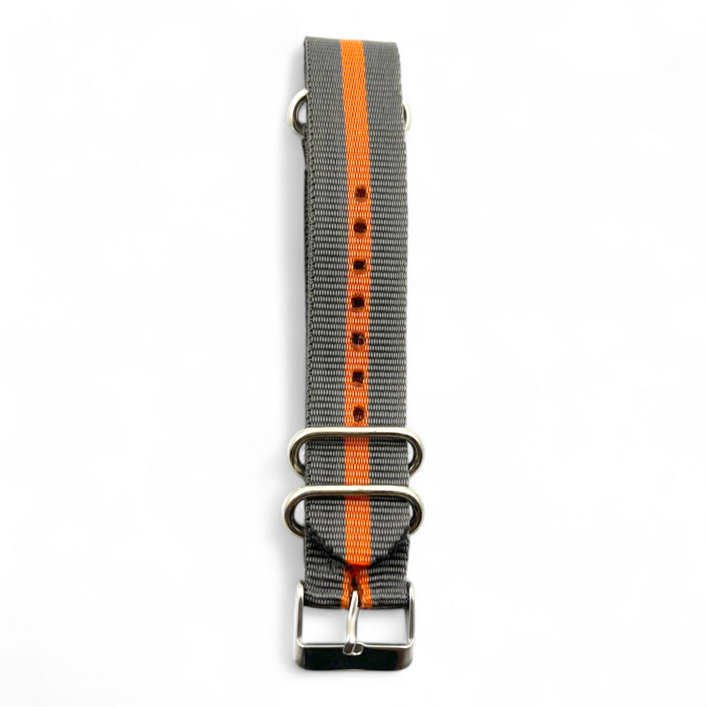 [20 mm] Nato Strap - Grey Orange Dark