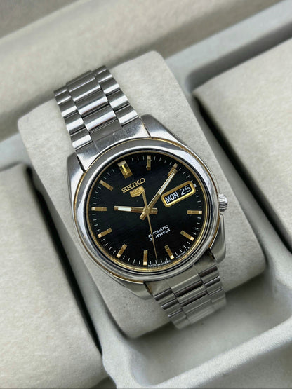 Rare and Famous Vintage Seiko 5 Black logo dial