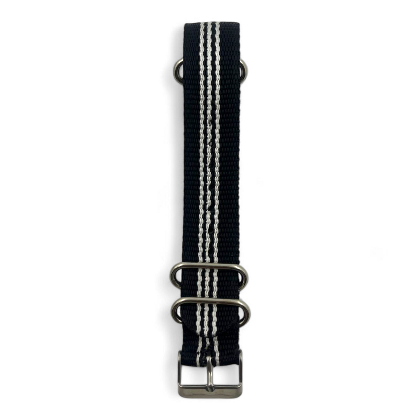 [20 mm] Nato Strap - Grey & Black Stripe