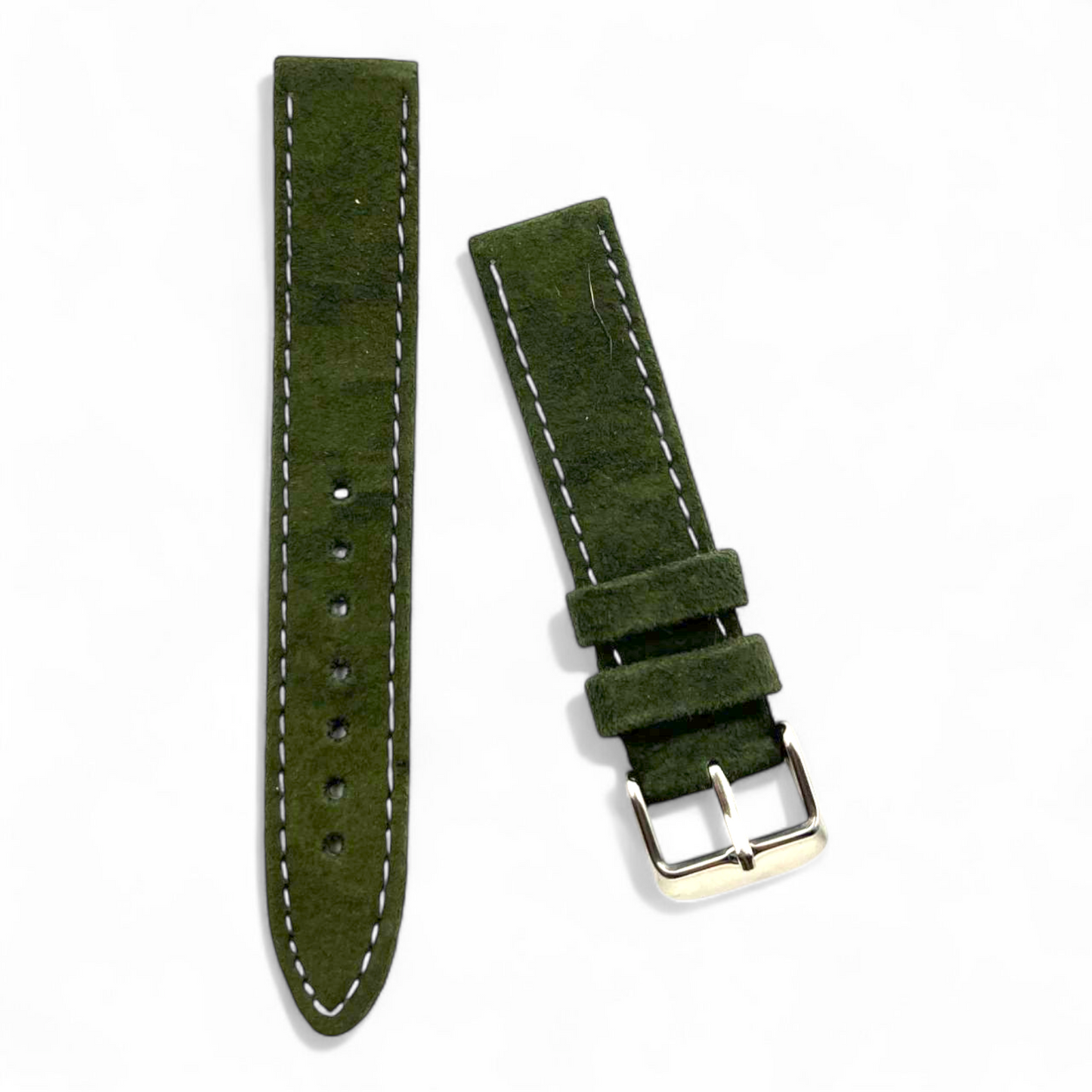 [22 mm] Suede Strap - Forest Green