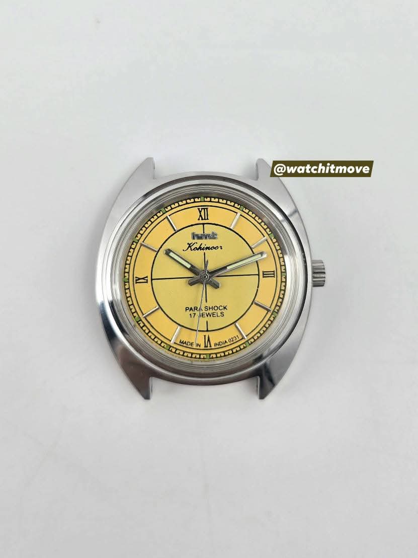 HMT Kohinoor - Roman Yellow (Mechanical Hand Winding)