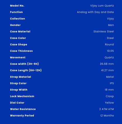 HMT Vijay Quartz (BRAND NEW) Blue