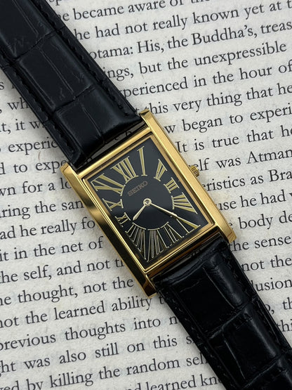 SEIKO TANK - Roman Black Gold  (Quartz - Mod)